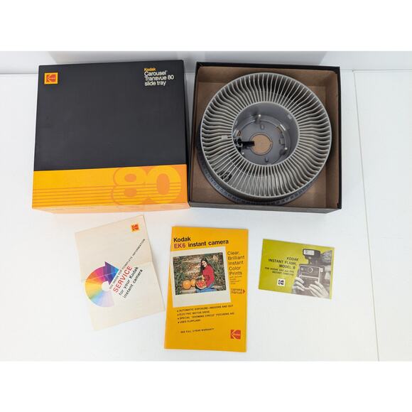 Vintage EUC Kodak Carousel Slide Tray Transvue 80 In Original Black Box - Picture 1 of 4